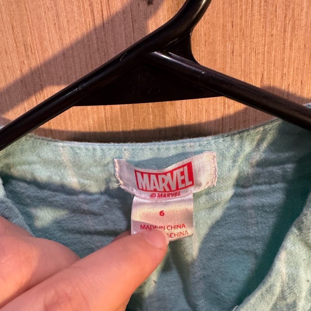 Marvel Kids Light Blue Baseball Jersey Size 6 - Picture 3 of 4